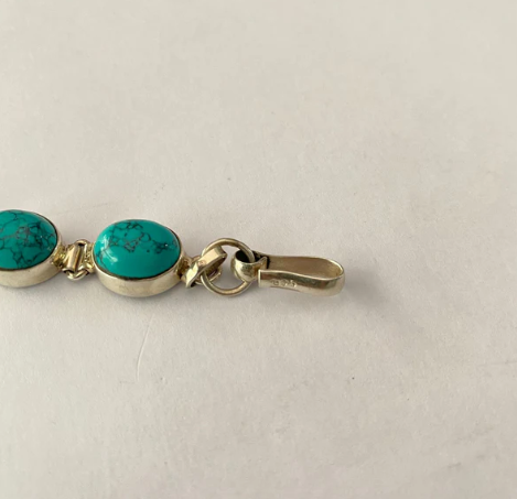 Pure Silver Firoza Bracelet Rakhi..