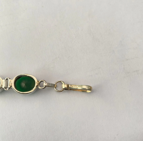 Pure Silver Green Bracelet Rakhi..