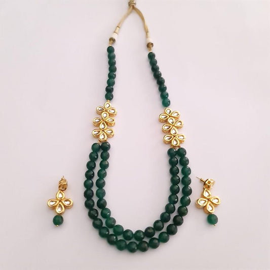DOUBLE STING GREEN PEARL NECKLACE