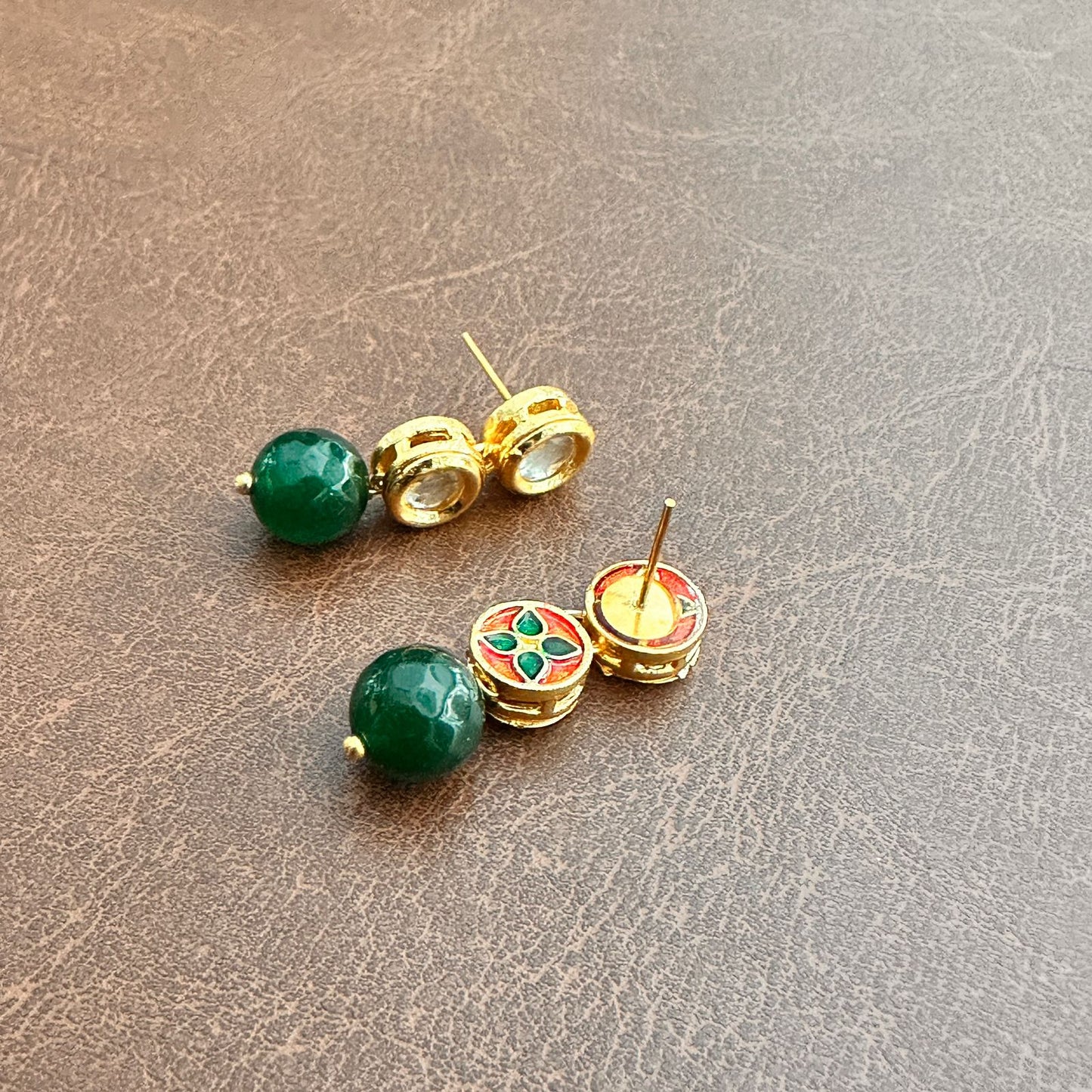 PEARL DOUBLE STONE EARRING
