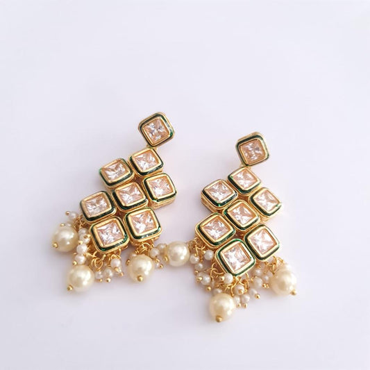 KUNDAN EARRING WITH MEENAKARI