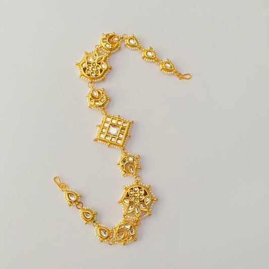 Gold-Plated Kundan Wedding Handcrafted Mathapatti