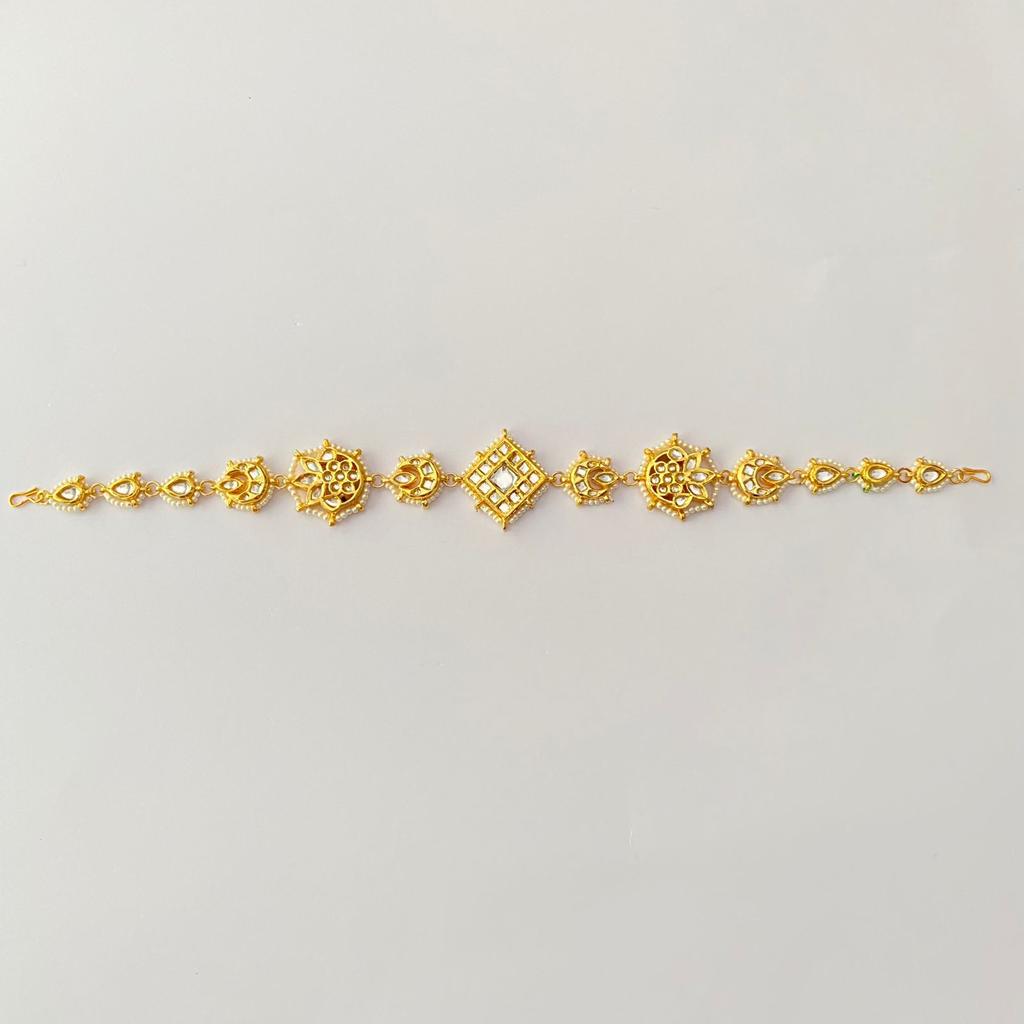 Gold-Plated Kundan Wedding Handcrafted Mathapatti