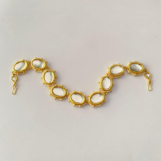 Gold-Plated Kundan Handcrafted Mathapatti Wedding