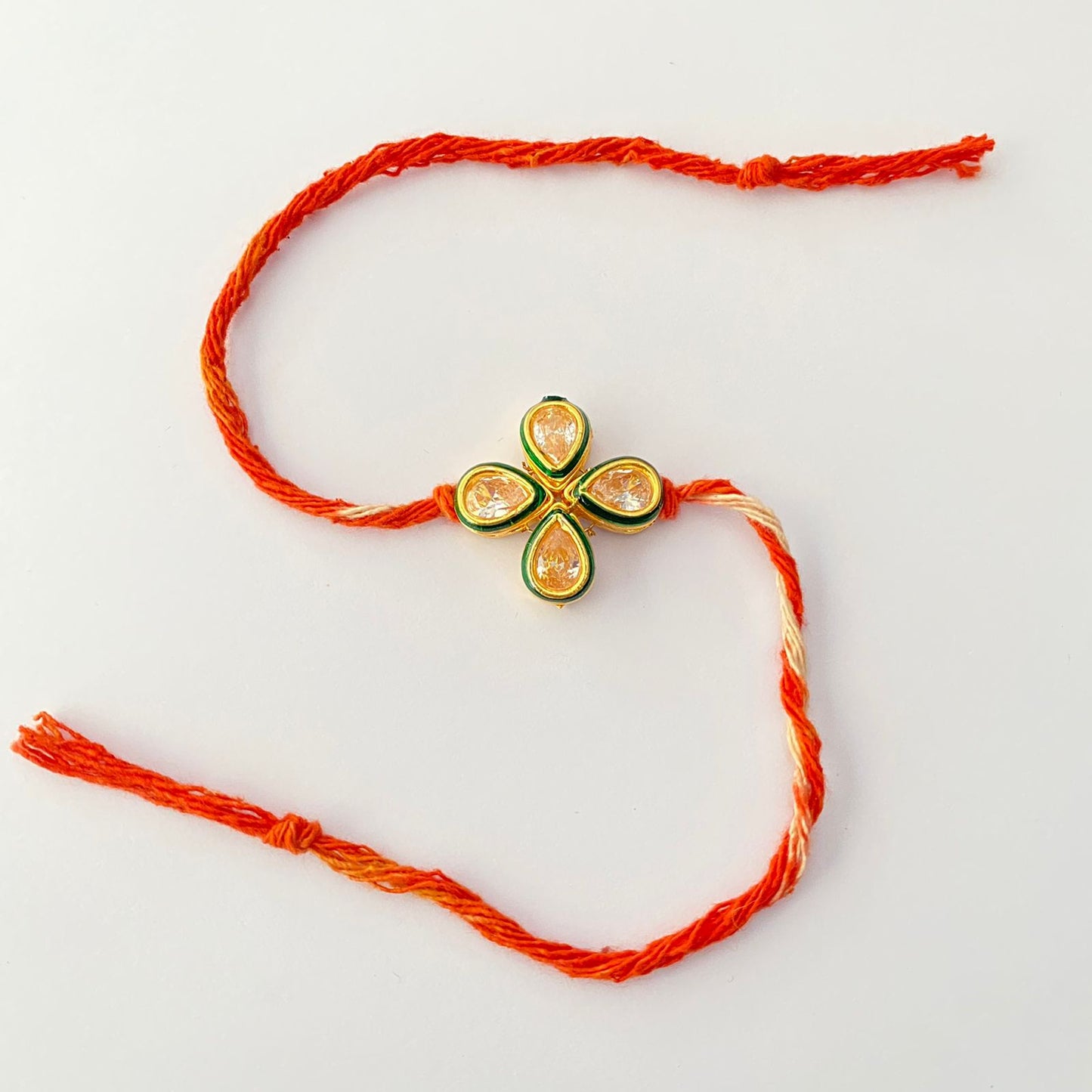 POLKI FLORAL WITH KALAWA TRADITIONAL RAKHI