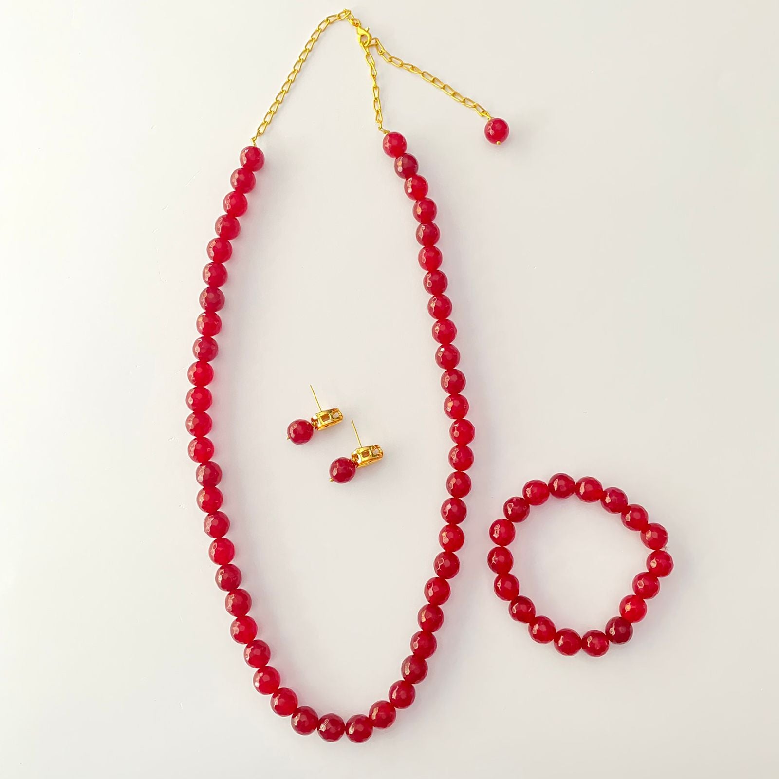 SIMPLE RUBY STONE NECKLACE SET – OSR JEWELLERS