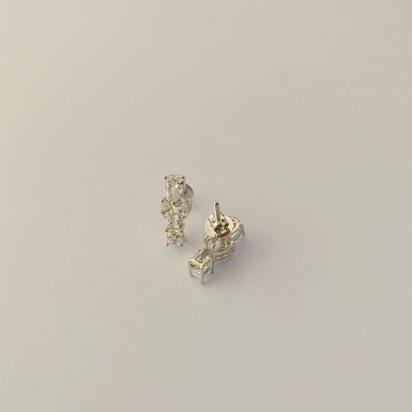 Pure Silver 92.5 Diamond Stud