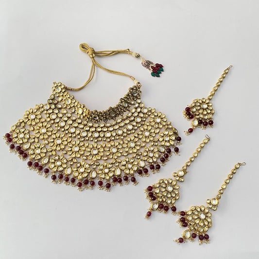 Kundan Polki Ruby Bridal Set