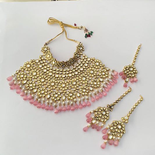 Kundan Bridal Set Pink