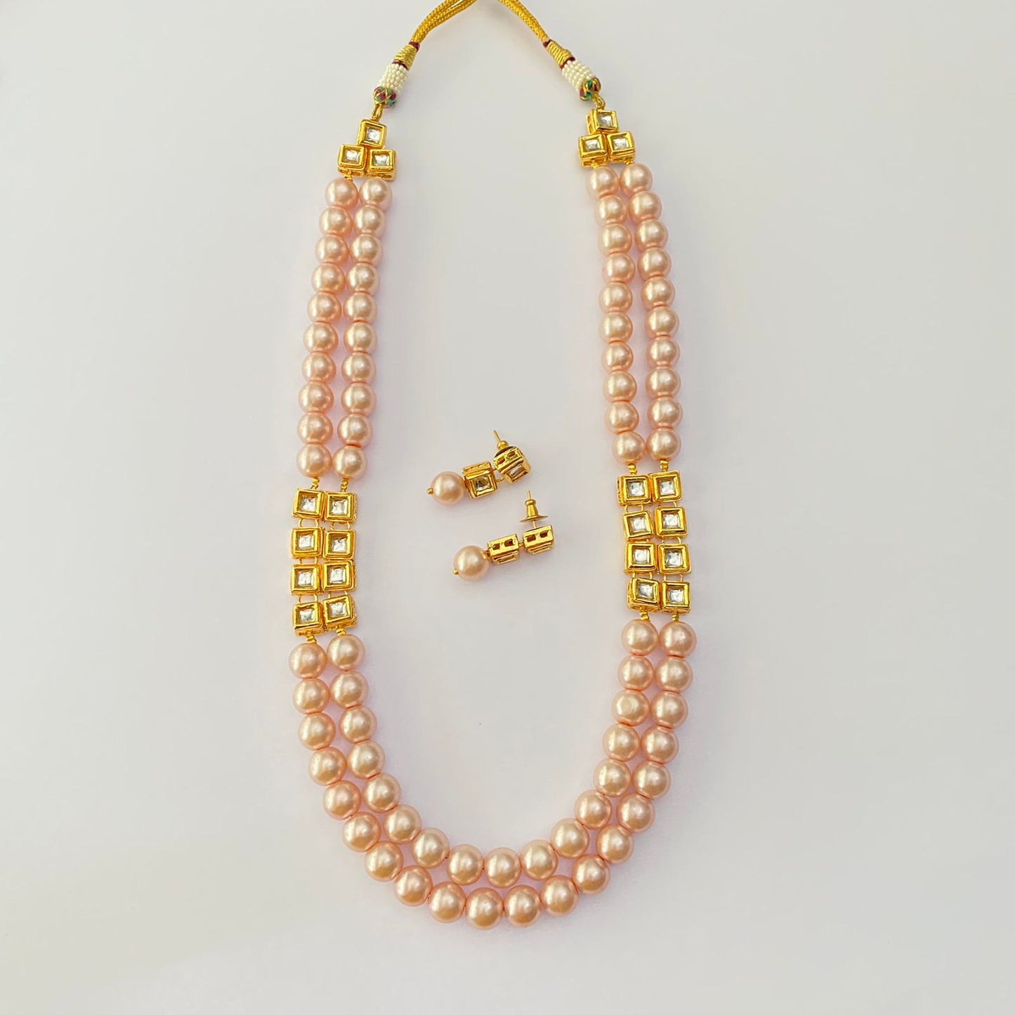 Kundan Pearl Pink Necklace