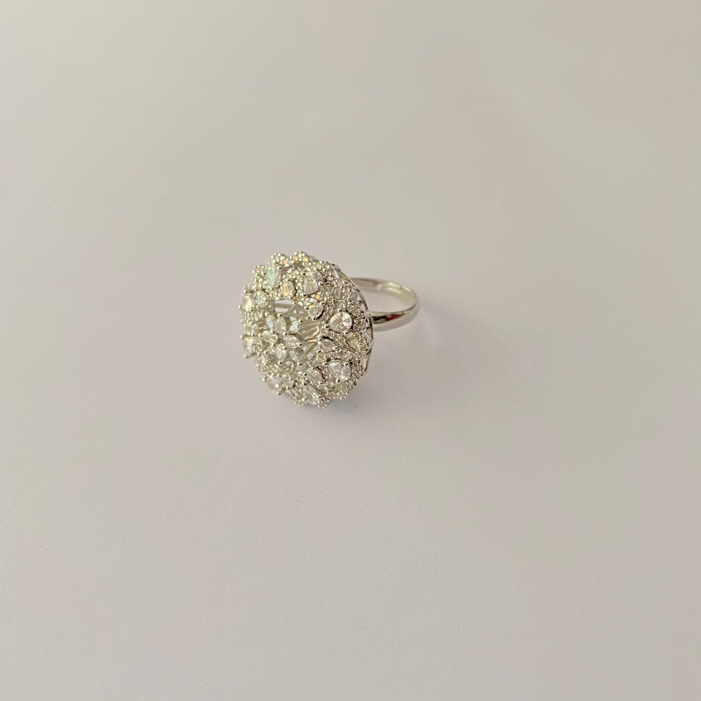 Diamond Silver Plated Ring