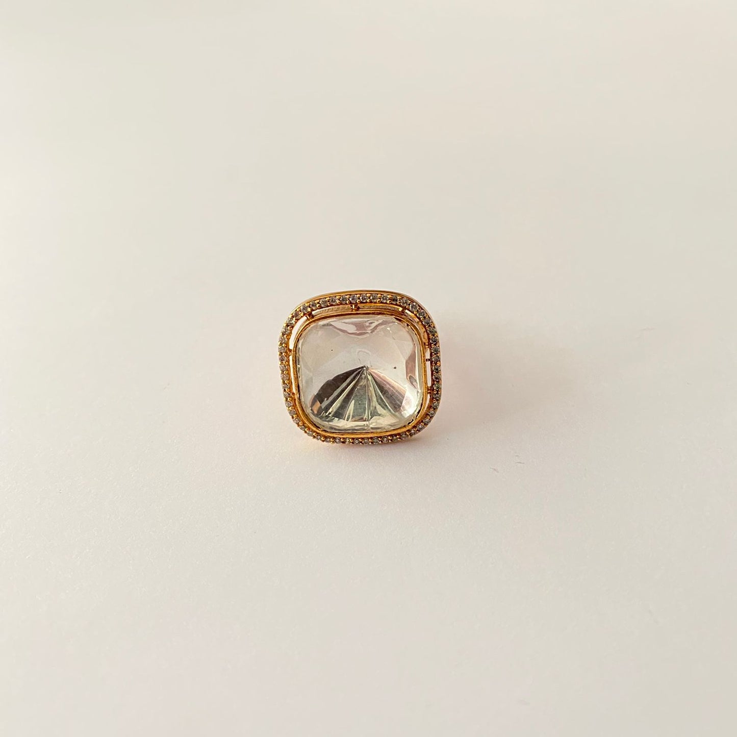 Polki Diamond gold plated Ring