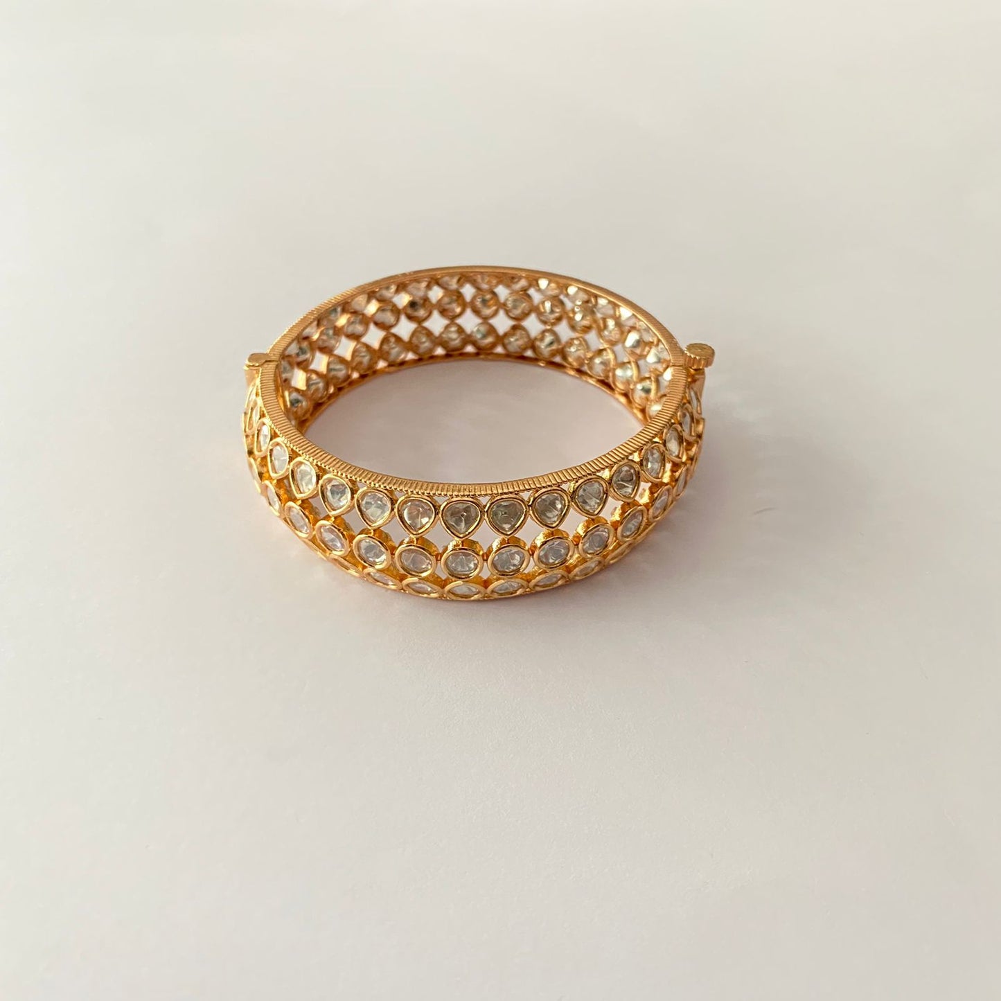 Rose Gold Plated Ad Stone Single Bangle
