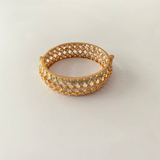 Rose Gold Plated Ad Stone Single Bangle