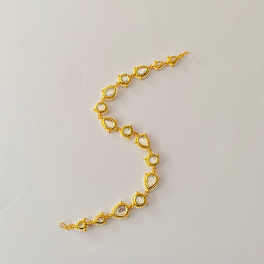 Gold-Plated Kundan Mathapatti