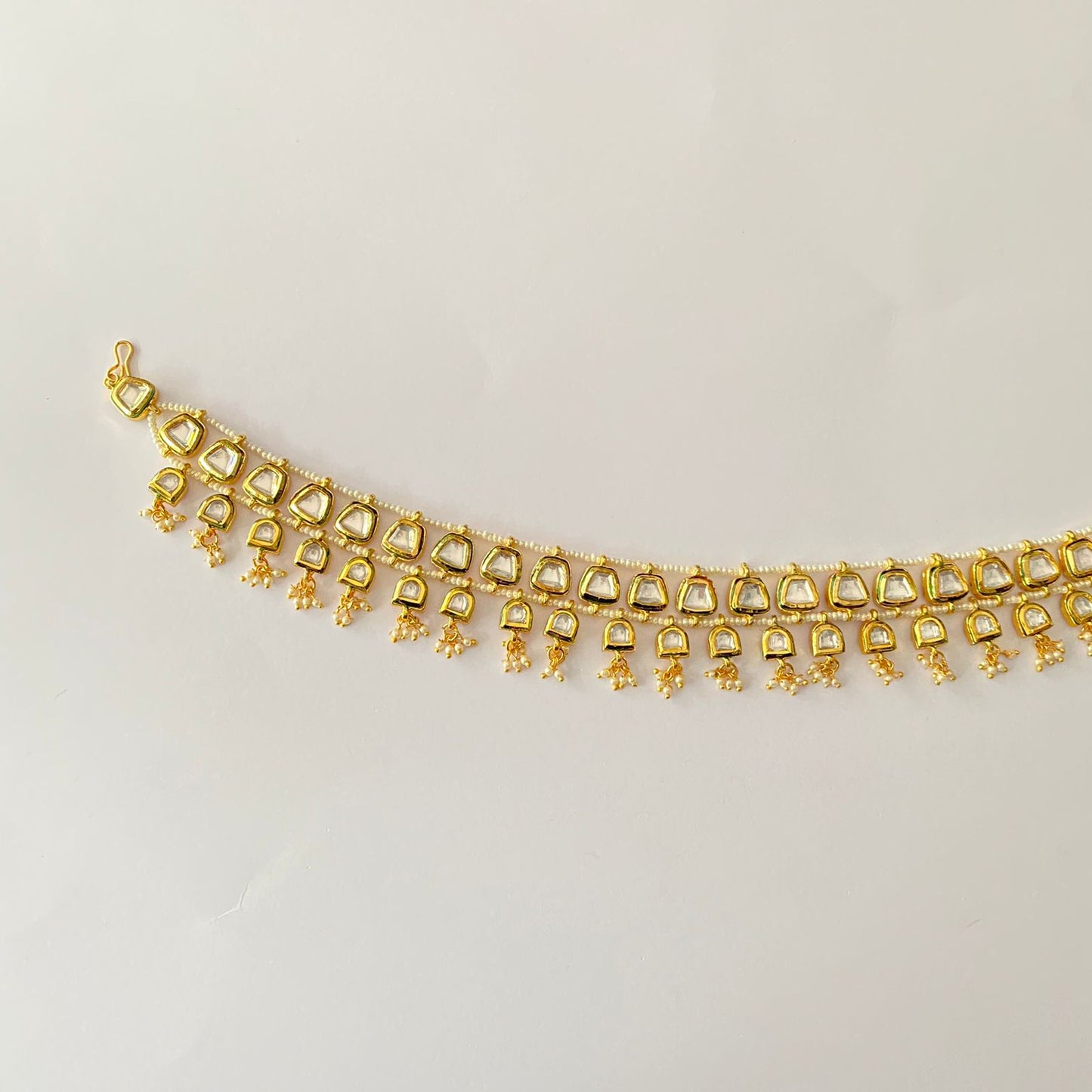 Gold-Plated Kundan Mathapatti