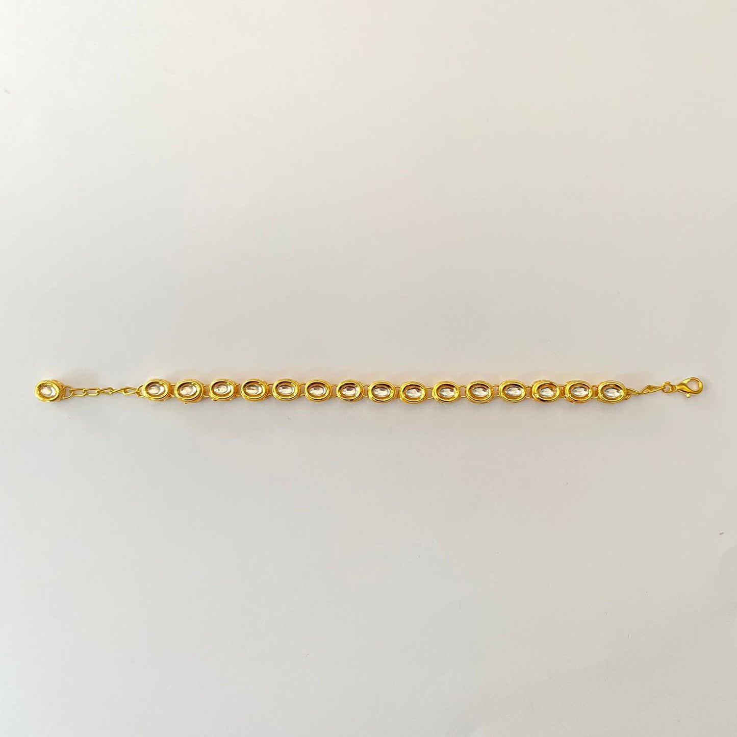Gold Plated Kundan Pearl Bracelet