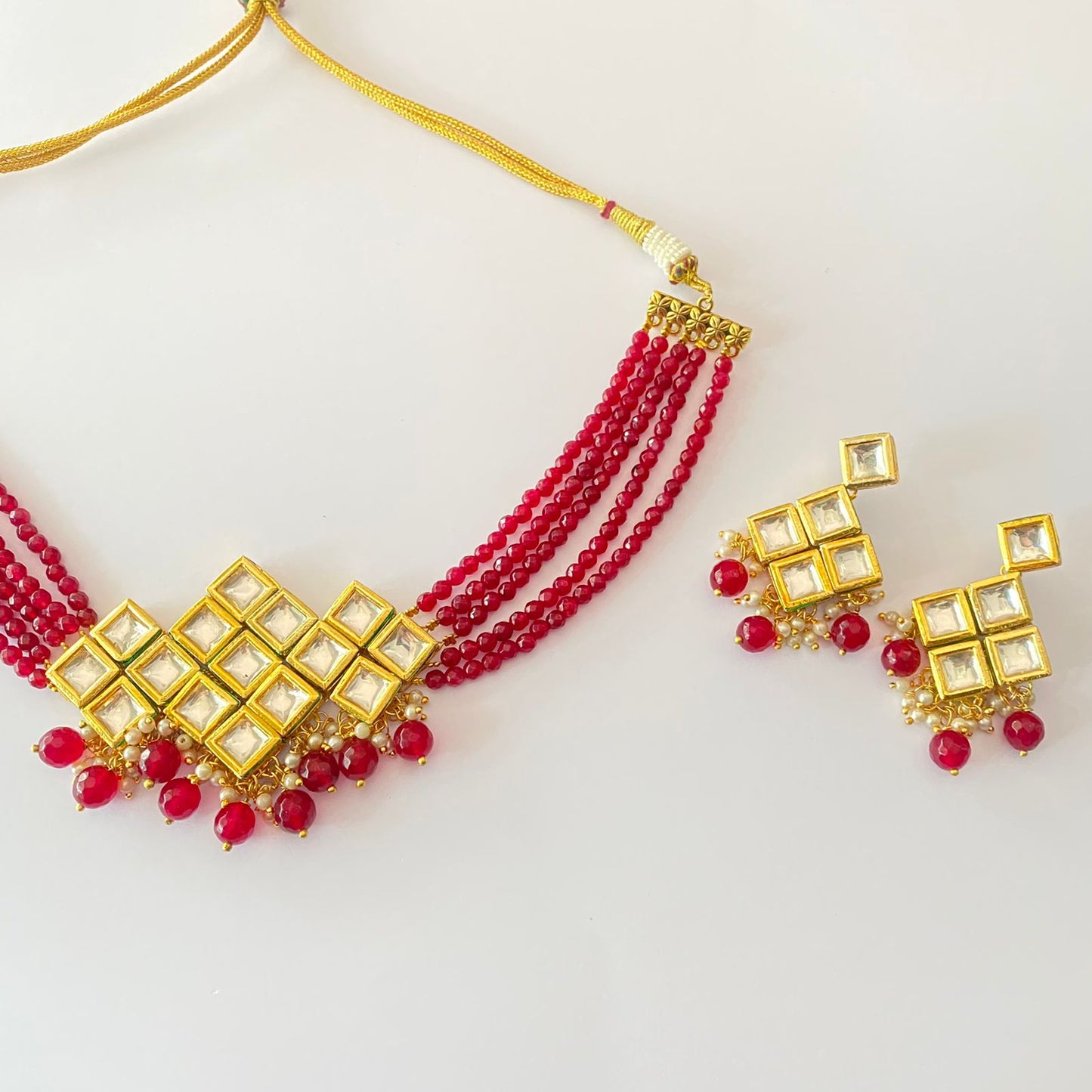 Kundan Ruby Choker Necklace Set