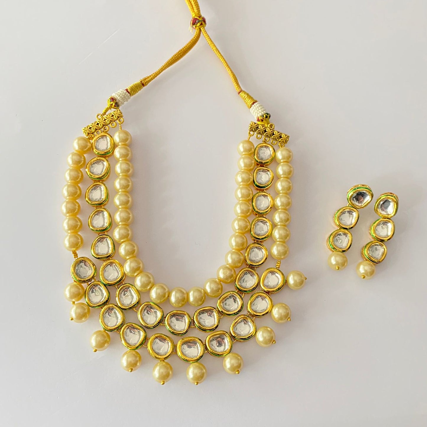 Kundan Pearl Necklace Set
