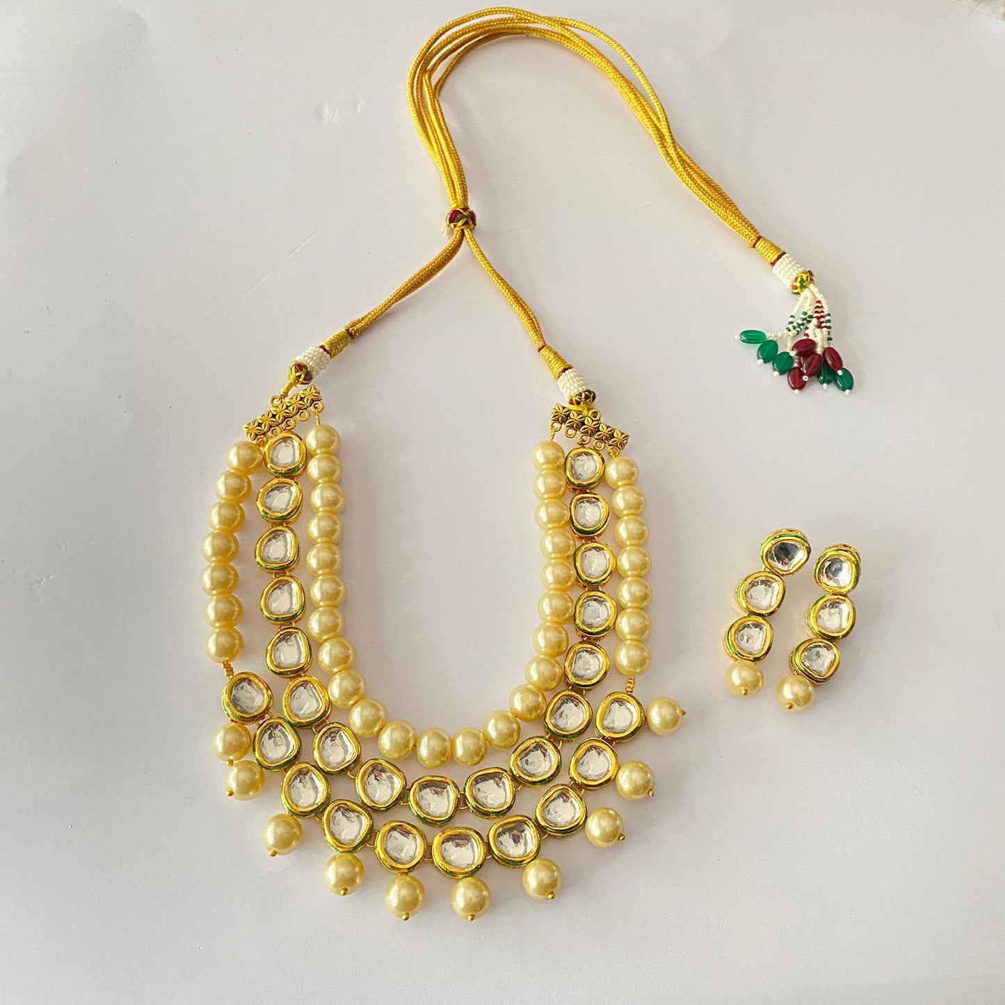 Kundan Pearl Necklace Set