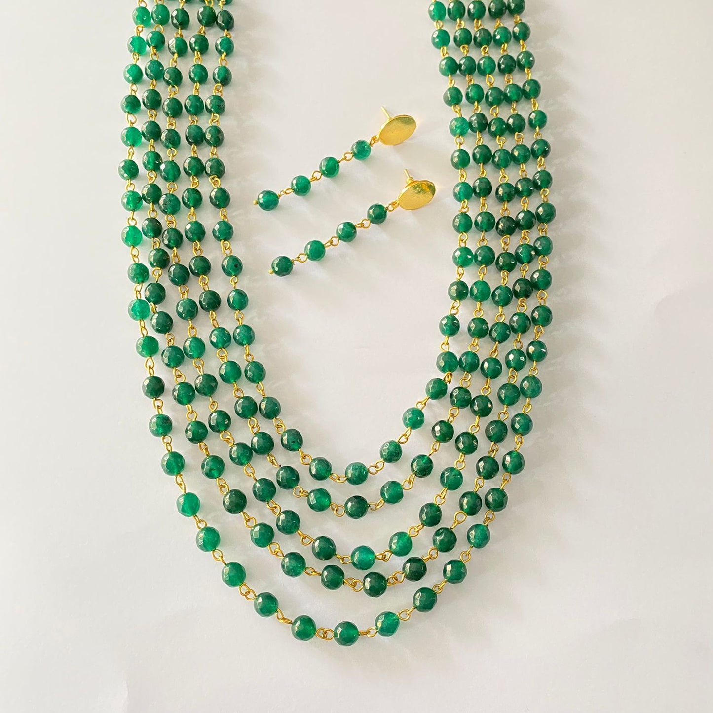 Emerald Stone Necklace Set