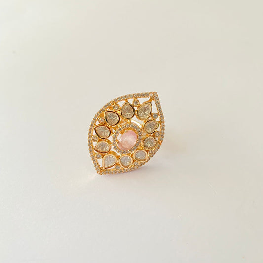 Polki Gold Plated Baby Diamond Ring