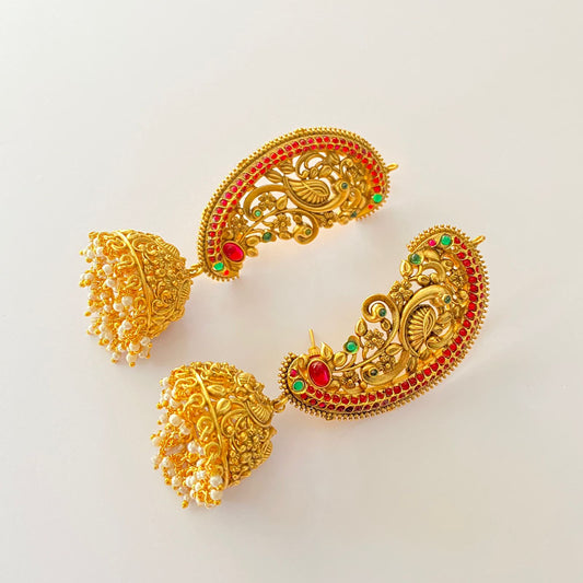 Multi Gold Plated Jhumka Design Earcuff Earring
