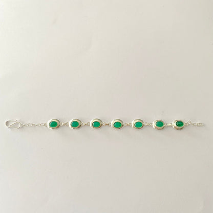 Emerald Stone 92.5 Pure Silver Bracelet