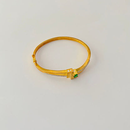 Gold Plated Emerald Diamond Bracelet