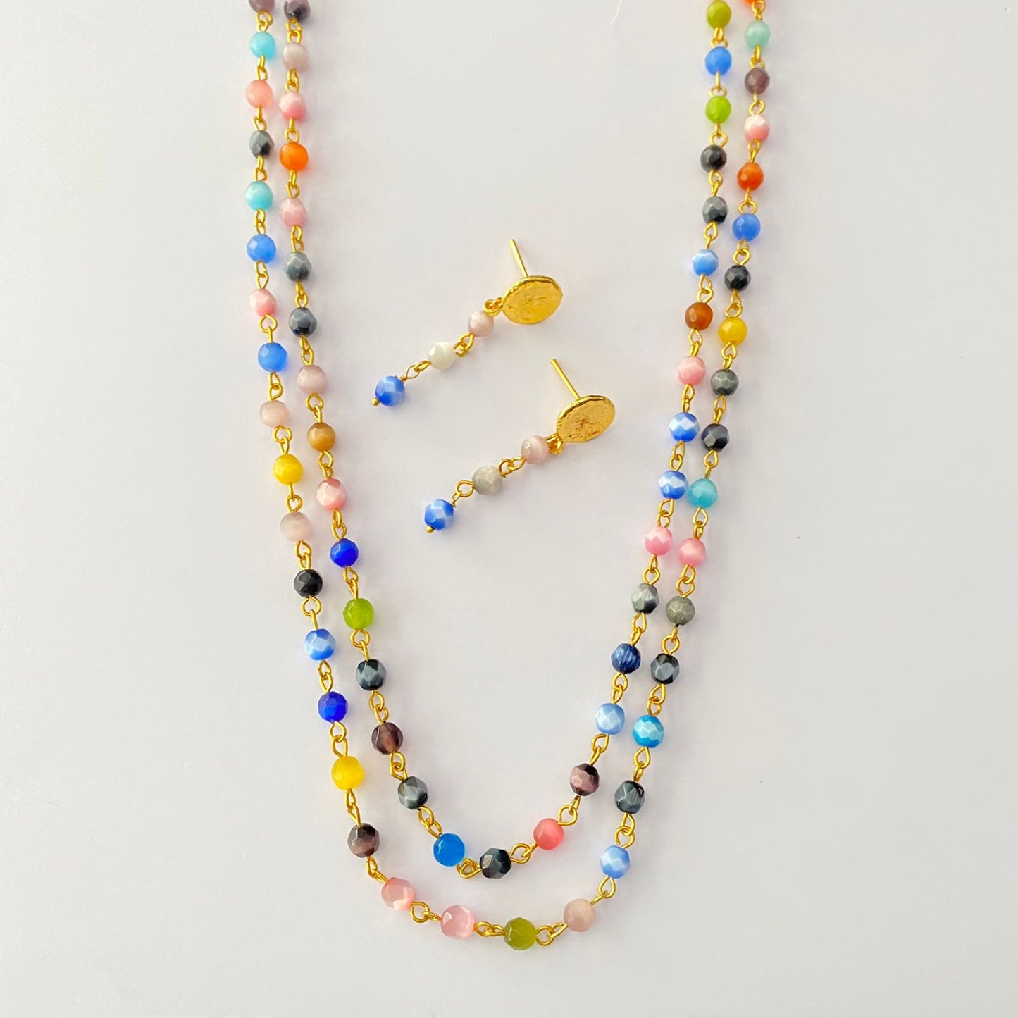 Multi Stone Necklace Set