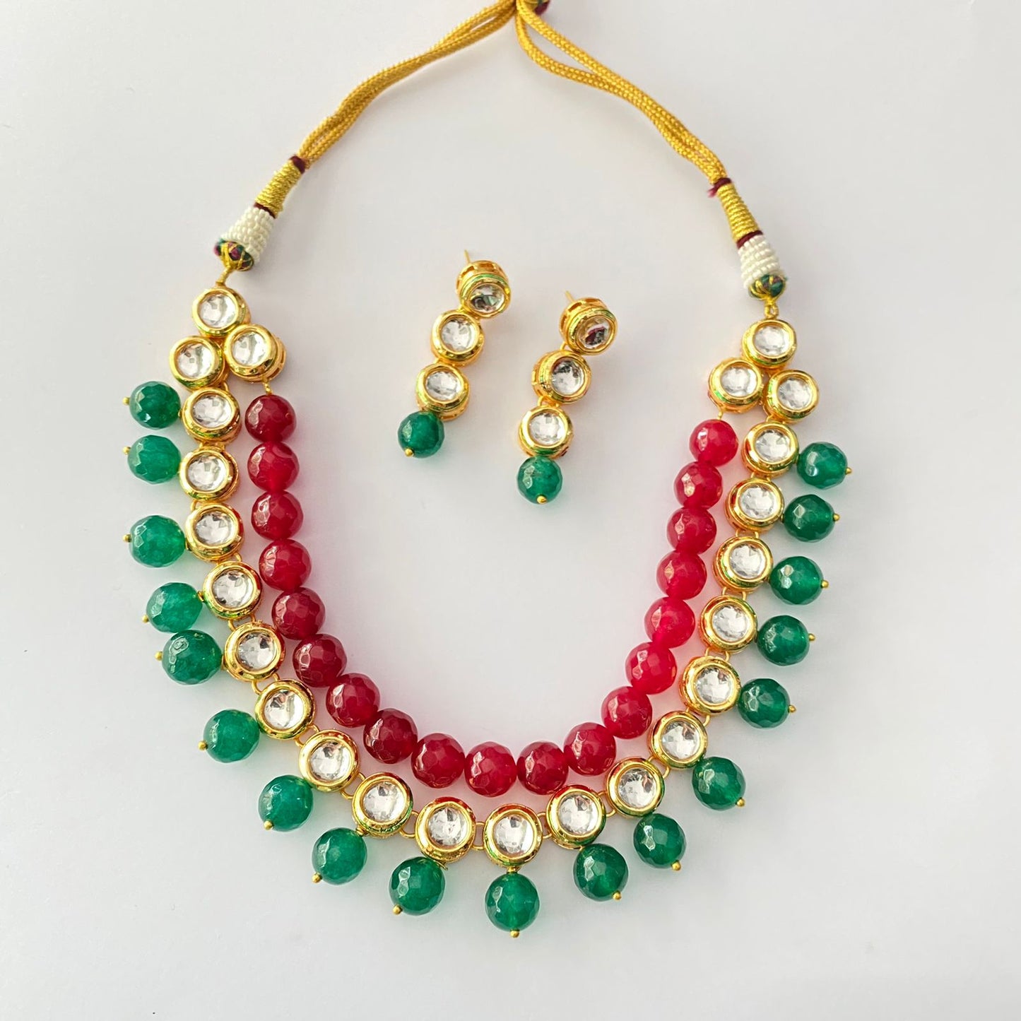 Kundan Ruby & Emerald Pearl Necklace