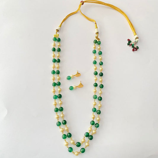 Emerald Pearl Long Necklace