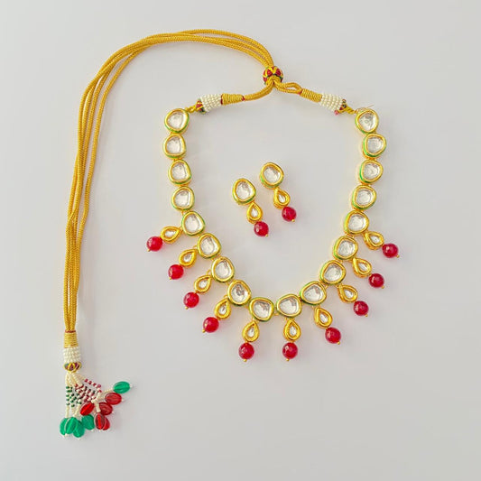 Polki Kundan With Ruby Necklace Set