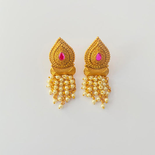 Gold Plated With Pearl Earring