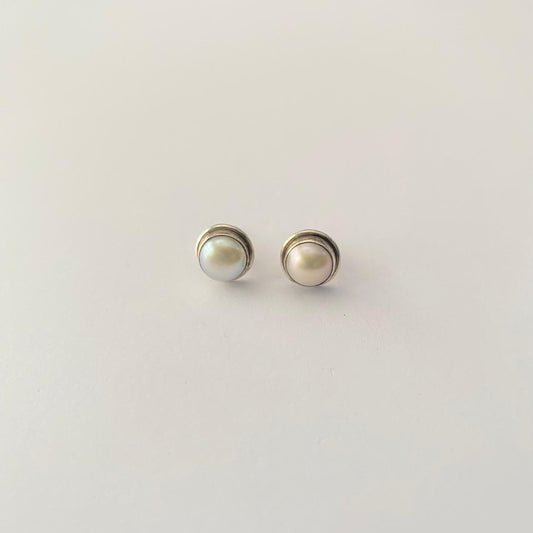 Pure silver 92.5 pearl stud