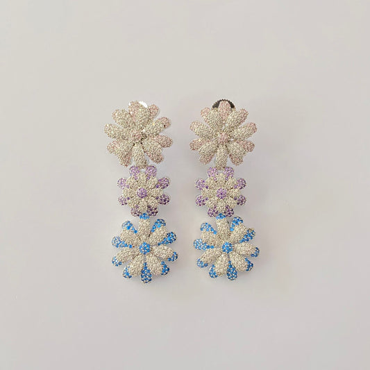 Silver Plated Floral Earring