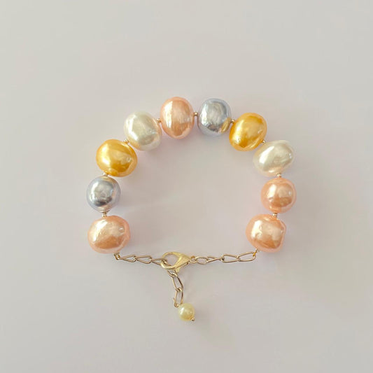 Multi Bracelet with Gold Plated Chain