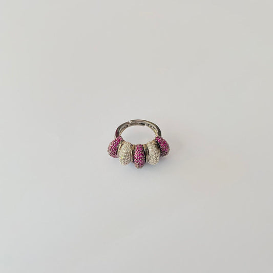Purple Oxidised Diamond Ring