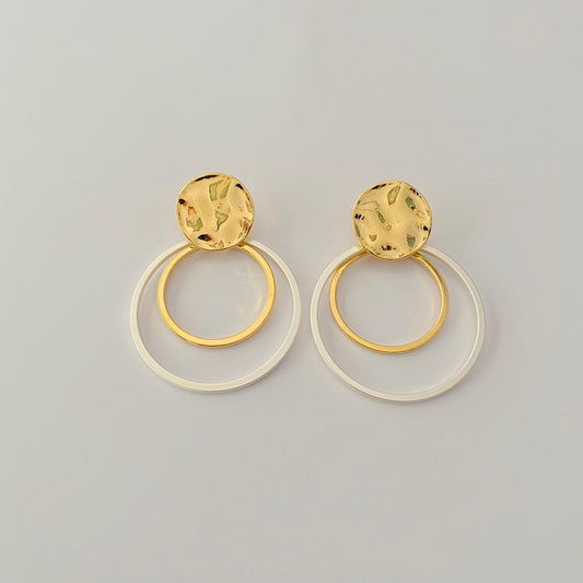 Gold Plated with Silver Plated Round Western Earring