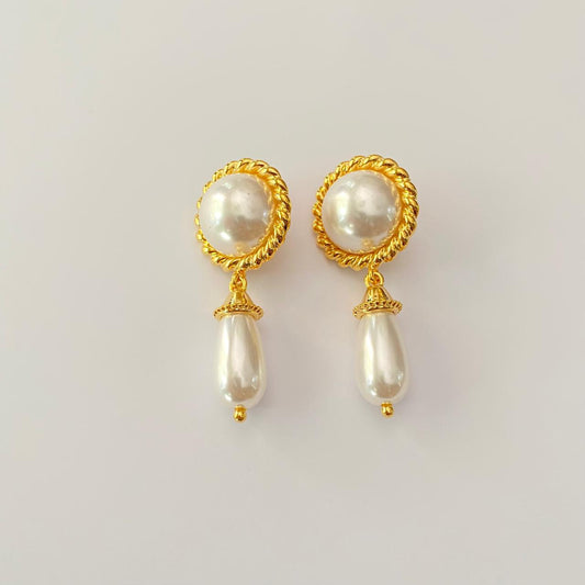 Gold Plated With Pearl Drop Earring