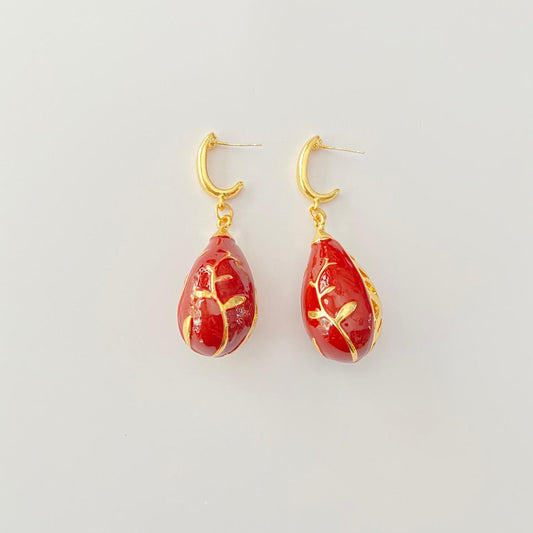 Gold Plated with Ruby latest Western Design Earring
