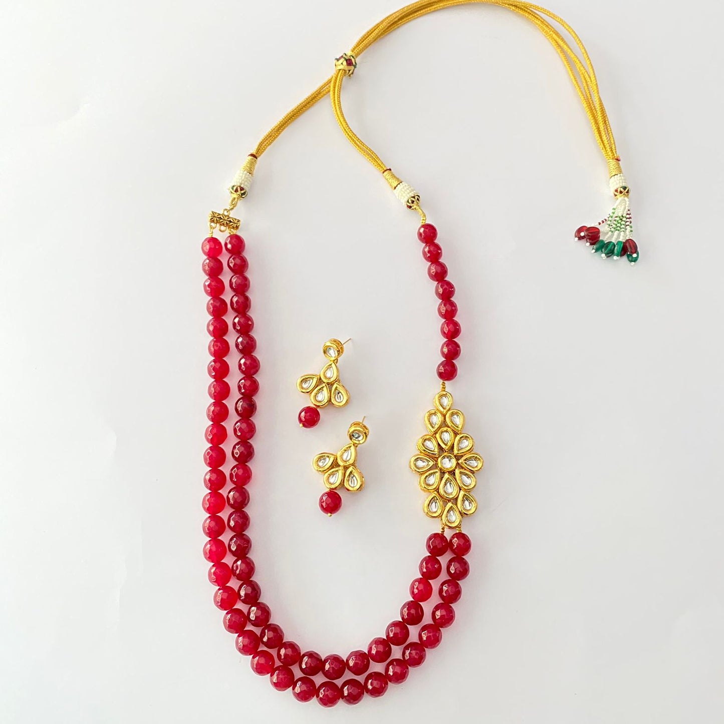 Ruby Stone Kundan Necklace Set