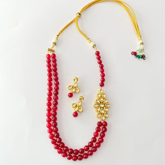 Ruby Stone Kundan Necklace Set