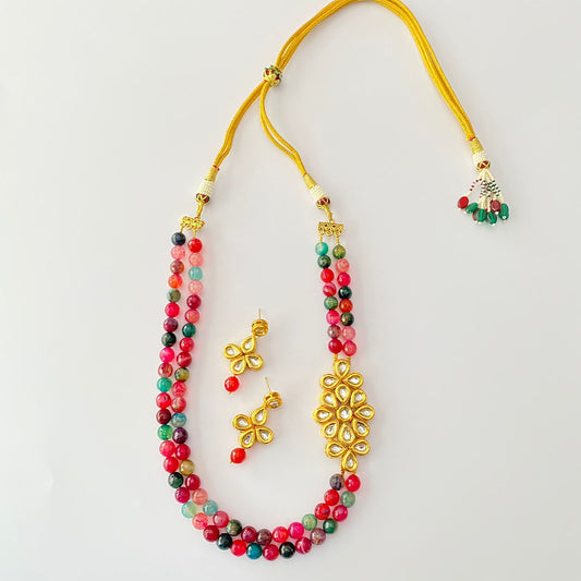 Multi Stone Kundan Necklace Set