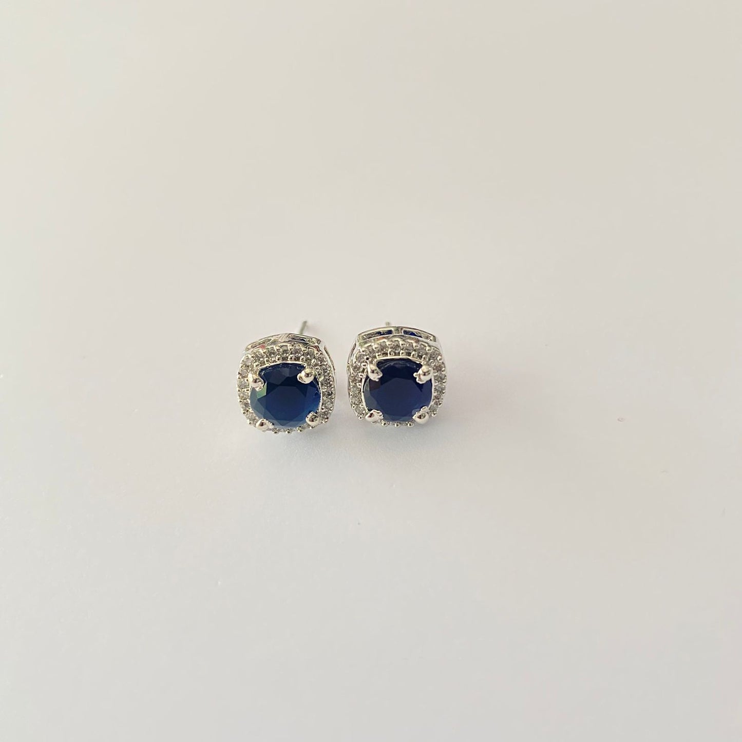 Pure Silver 92.5 Blue Diamond Stud
