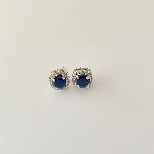 Pure Silver 92.5 Blue Diamond Stud