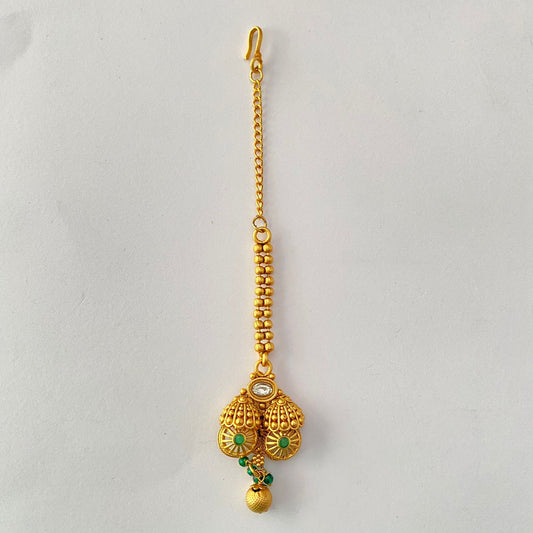 Temple look antique gold plated small maantikka