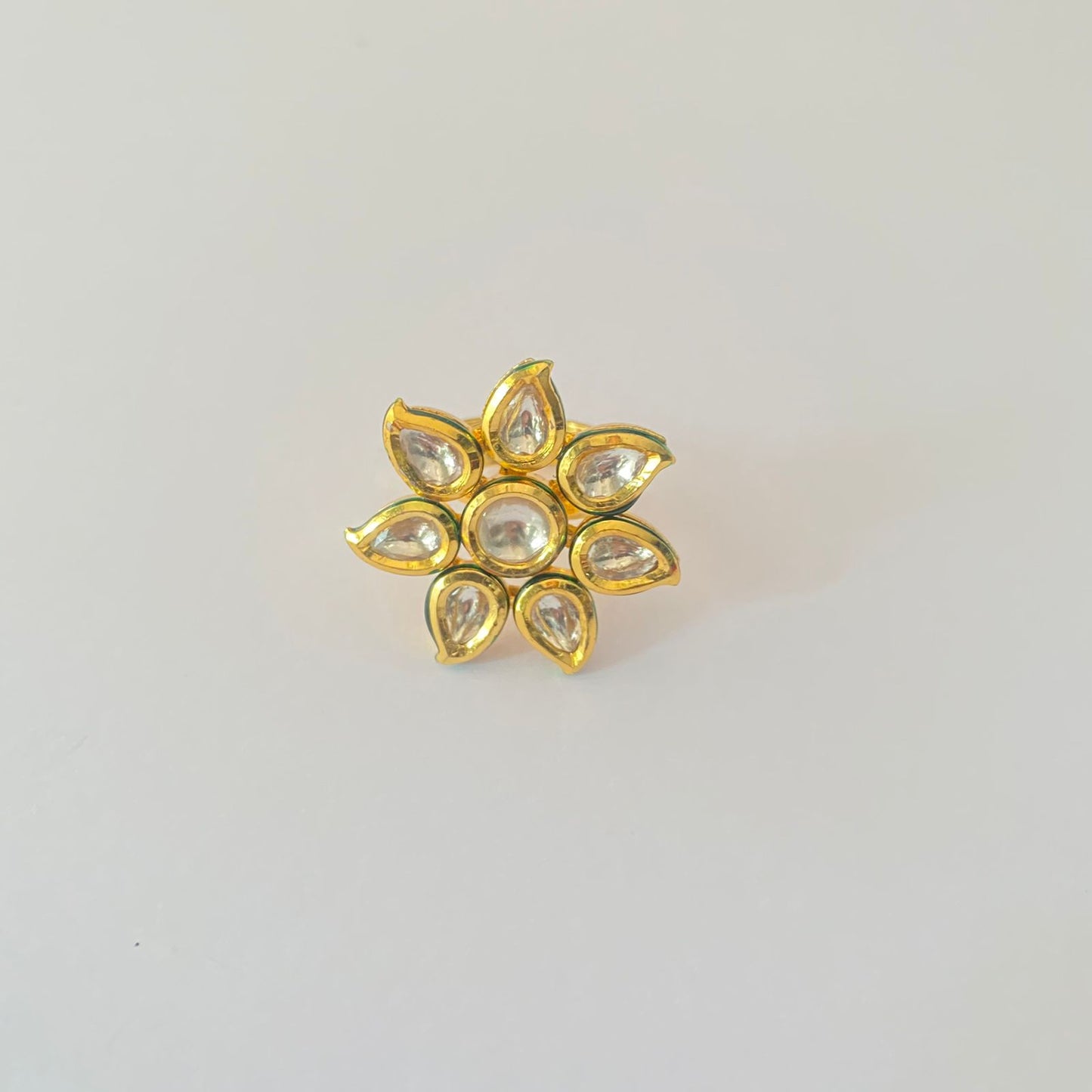 Ethnic floral Kundan Adjustable Ring