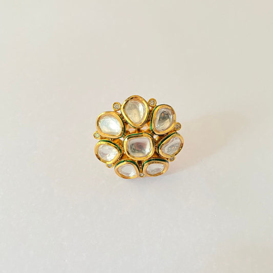 Polki Gold Plated Ring