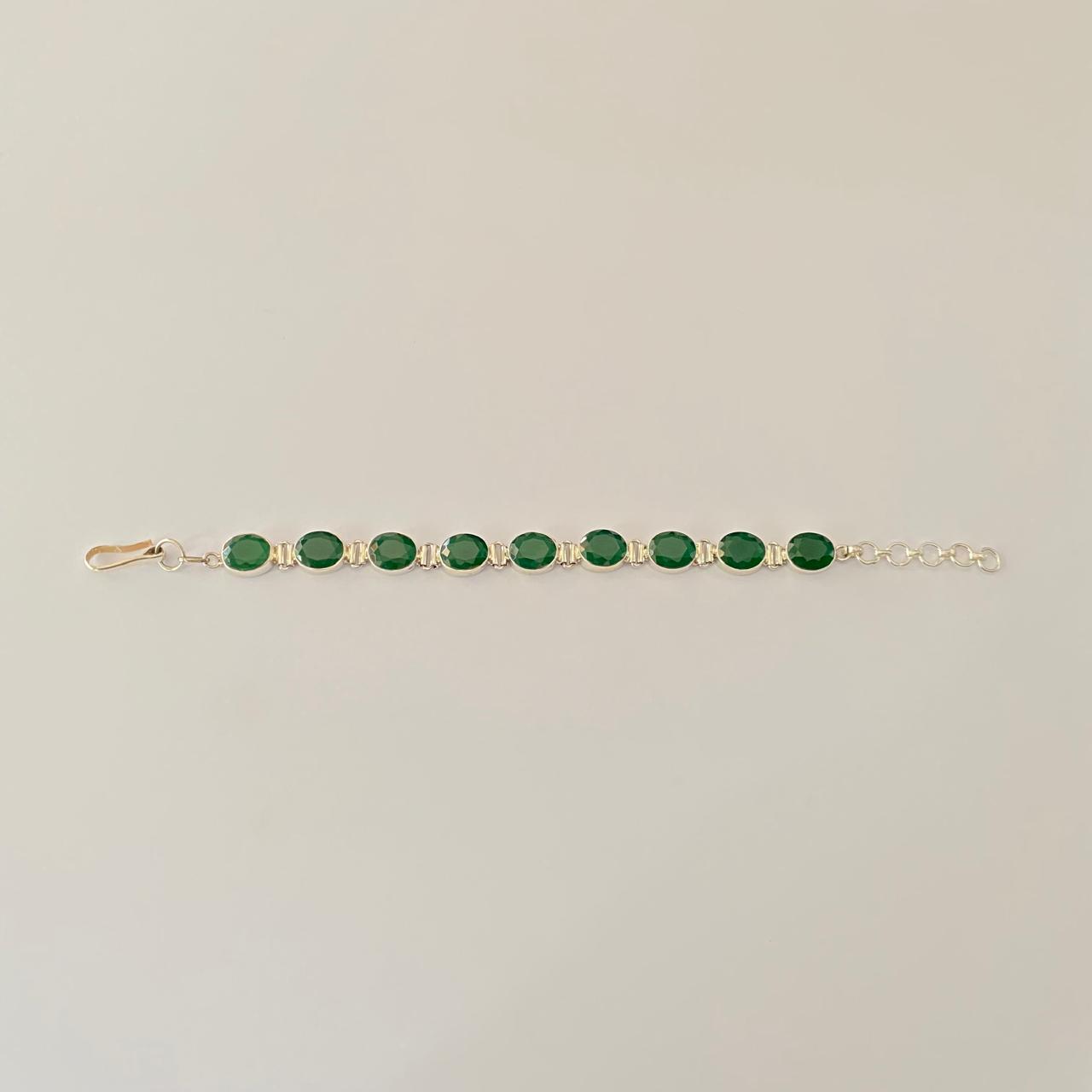 Emerald Pure Silver 92.5 Bracelet